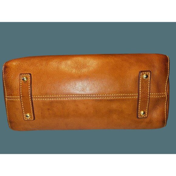 Dooney & Bourke Leather Florentine Natural Cameron Satchel Bag - Picture 6 of 16